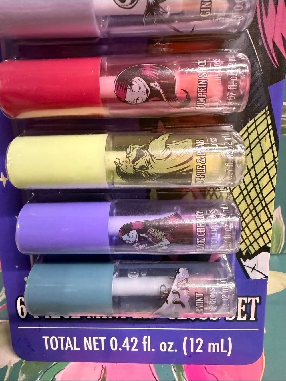 Disney Nightmare Before Christmas 6 Piece Mini Lip Gloss Set NWT